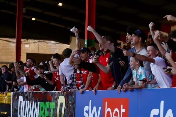 swindon town fans town end celebrations 34j34j3